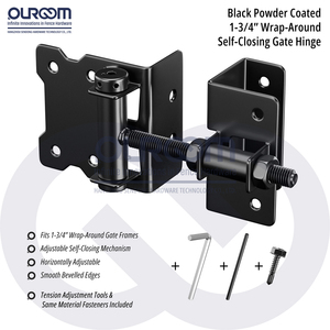 Bisagra de acero inoxidable de 1,75 "Mini bisagras de cierre automático Característica ajustable Moderna para uso en exteriores para balcón pequeño - Product Image 3