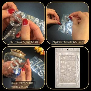 Bling水钻字母字母贴纸，A-Z字母自粘水晶水钻文字贴纸汽车艺术<span class=keywords><strong>Craf</strong></span> - Product Image 6