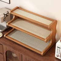 Étagère de rangement de bureau à plusieurs niveaux avec supports pour tasses à eau et services à thé ; Étagère à épices de cuisine ; Présentoir à tasses à café.