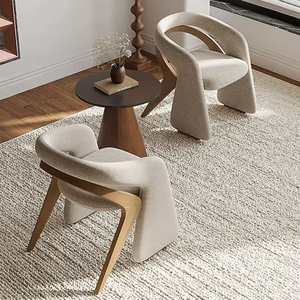 Sedia da Pranzo con Seduta Imbottita in Tessuto Morbido e Struttura Robusta in Legno Massello, <span class=keywords><strong>Scelta</strong></span> Perfetta per il Soggiorno con Struttura Durevole - Product Image 3