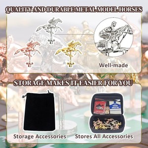 At yarışı hazırlanmış ahşap Deluxe at Run yarış kurulu oyunu ile 11 lüks Metal zanaat atlar 2Dices <span class=keywords><strong>2</strong></span> güverte kartları 1 çanta - Product Image 4
