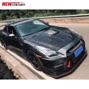 Utilizzato per la conversione del cofano Nissan GTR R35 in fibra di carbonio perforata con stile cofano in vetro trasparente - Product Image 5