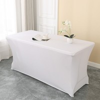 Nappes rectangulaires extensibles en polyester pour tables de 6 pieds – Idéales pour fêtes à domicile, salons professionnels, banquets, mariages et événements