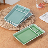 Assiette à dîner divisée en céramique de porcelaine de qualité supérieure, 9 pouces, avec 3 compartiments, pour la restauration à domicile, les restaurants et les traiteurs
