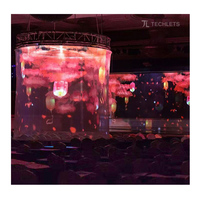 Canevas de projection holographique transparent 3D interactif comme toile de fond holographique exposition d'événement scène de musée/restaurant/mariage