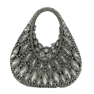 Women Stylish Top Handle Clutch <b>Purse</b> Dazzling Rhinestones Diamond Evening Bag Polished Crystals Handbag - Product Image 5