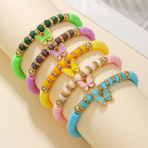 Colorful Fruit Polymer Clay <b>Bracelet</b> Set Elastic <b>Rope</b> Jewelry For Women Party Wear Multilayered Beaded <b>Bracelets</b> Unisex - Product Image 2
