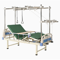 Lit de récupération orthopédique manuel multifonctionnel en acier inoxydable avec manivelles pour soins à domicile et traction, garantie 2 ans