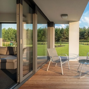 Puerta Corredera de Aluminio de Alta Resistencia para Penthouse, Puerta de Vidrio con Rotura Térmica a Prueba de Huracanes para <span class=keywords><strong>Terraza</strong></span> en Azotea - Product Image 1