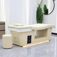 Lit de lavage capillaire moderne japonais avec circulation d'eau, lit de massage thaïlandais intégré pour salon de coiffure