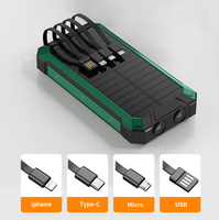 Real 20000mAh al aire libre de fábrica portátil Mini energía solar banco de energía cargador de teléfono celular con luz LED