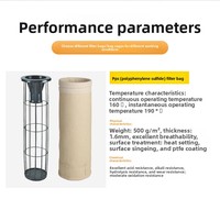 Sac filtrant à poche en tissu non tissé enduit de PTFE P84+ certifié ISO9001 pour incinérateur de déchets industriels et dépoussiéreur de ciment, 25-300 microns, fabriqué en Chine