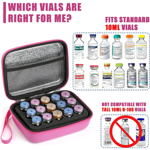 Estuche para almacenamiento de viales de insulina con 12 ranuras, soporte anticolisión a prueba de polvo, adecuado para viales diabéticos estándar U-100 de 10 ml - Product Image 5