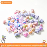 Autocollants animaux 3D en peluche aux couleurs pastel - Patchs décoratifs moelleux et duveteux pour la papeterie esthétique et la décoration de coques de téléphone
