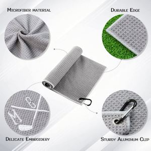 Mousqueton robuste personnalisé avec attache rapide, clip pour serviette de golf en microfibre gaufrée de qualité supérieure - Product Image 3