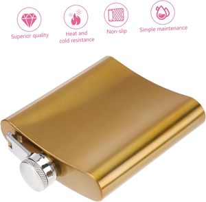 Gourde isotherme personnalisable en acier inoxydable doré pour le camping, les voyages et les fêtes |   Flacon à liqueur portable en métal pour la vente en gros - Product Image 3