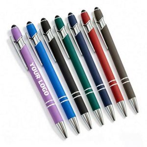 Stylo tactile souple 2-en-1 avec logo personnalisé, stylo bille en métal, cadeau d'affaires promotionnel, vente en gros, nouveauté, offre spéciale - Product Image 1