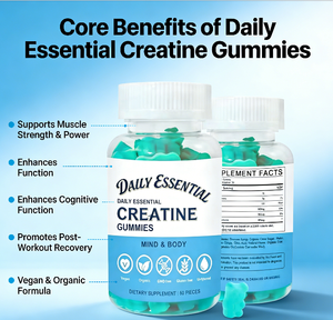 Gummies de créatine monohydrate <span class=keywords><strong>sans</strong></span> sucre 5000mg – Pré-entraînement, énergie, croissance musculaire, soutien des performances – Complément alimentaire – 60 unités - Product Image 5