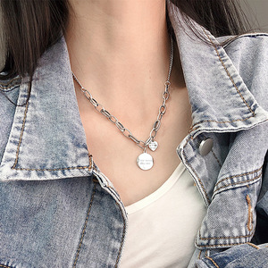 Sogno Vintage che si avvera collana con ciondolo a catena pesante coreana girocollo da donna retrò gioielli di moda europea - Product Image 2