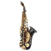 Small Curved Tube soprano Saxophone Bb Key Brass Black Nickel Finish Professional Performance-grade Woodwind Instrument