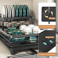 Vaisselle de grande capacité Séchage Organisateur de stockage Comptoir de cuisine détachable Porte-vaisselle à 2 niveaux