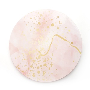 Base Redonda de MDF para Pastel, Personalizada, con Diseño de Mármol y Lámina Dorada, en Blanco, en Oferta - Product Image 5