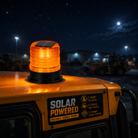 Feux clignotants LED solaires à base magnétique ambre haute luminosité pour travaux routiers, montage sur véhicule, pour la sécurité routière