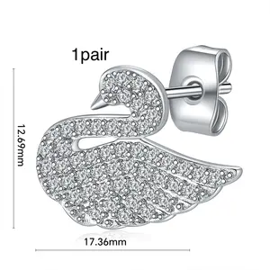 Luxury Fashion Jewelry Earring Sets Full Zircon Animals Shining Rhodium Platinum Plated 18K Color 18K Main Pearl Claw Setting