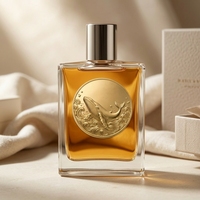 Autocollant d'étiquette de parfum rond en aluminium 3D personnalisé avec impression sérigraphique pour l'emballage de flacons de parfum de luxe