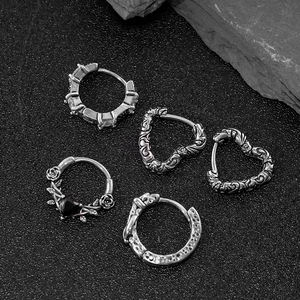 도매 남자의 힙합 펑크 고딕 스테인레스 스틸 귀걸이 금도금 후프 캐스트 보석 저자 극성 피어싱 보석 - Product Image 5