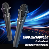 Microphone à condensateur E300, microphone portable, karaoké, carte son V8, enregistrement en direct, ensemble complet de carte son