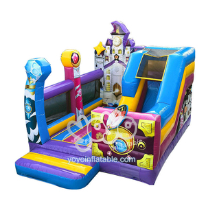 Toboggan Gonflable Combo Magic Academy en PVC Durable et Non Toxique pour Fêtes d'Anniversaire d'Enfants dans la Cour avec Décoration Thème Sorcier Sûr - Product Image 1