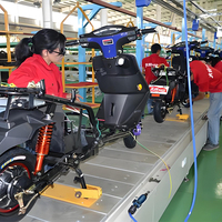 Ligne d'assemblage de motos semi-automatique à haut rendement, économique et efficace, avec convoyeurs à chaîne à lattes
