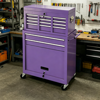 Carrito de Herramientas Multifuncional de Acero Laminado en Frío con Cerradura con Llave, Capacidad de Carga de 200 kg, Diseño Moderno, Múltiples Cajones, Recubrimiento Electrostático en Polvo