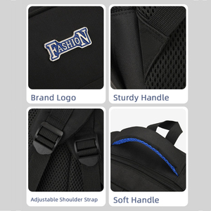 Sacs à dos décontractés imperméables grande capacité pour hommes, sacs à dos noirs pour étudiants, sacs à dos modernes - Product Image 5