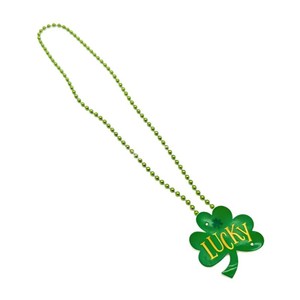 Venta Directa de Fábrica: Collar con Colgante de Trébol Verde Luminoso para el Día de San Patricio, Fiestas y Discotecas - Product Image 1