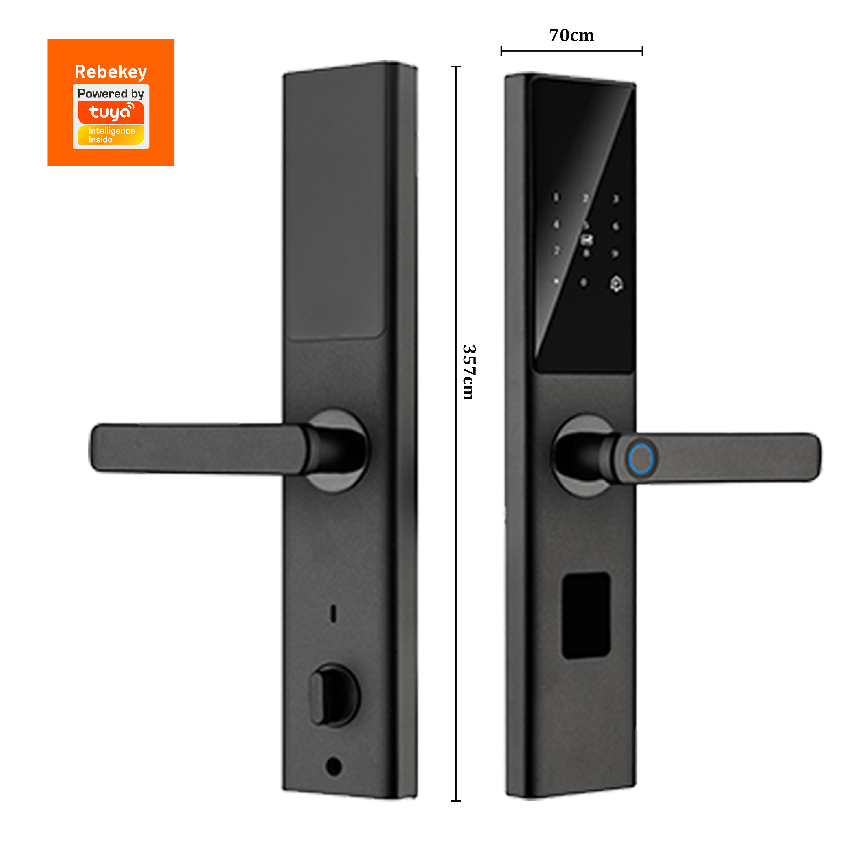 WIFI Fingerprint Tuya Smart Deadbolt Lock with Handle Digital Card Key Fully Automatic Smart Door Lock for Home Hotel · image 6