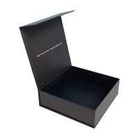 Emballage en papier noir rigide de luxe avec impression personnalisée Boîtes cadeau magnétiques pliables avec couvercle et fermeture magnétique en carton avec logo