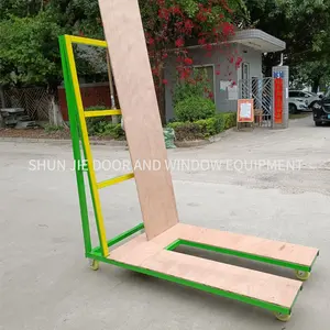 1.8m Single-Side Steel Door Frame Finished Window Four-wheel Handling Trolley For Industrial With Wood Panel