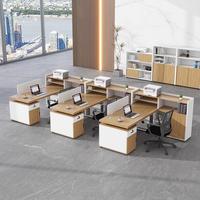 Chaise de bureau moderne de luxe pour deux personnes Simple Double poste du personnel pour les gestionnaires superviseurs panneau pour le bureau financier