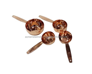Cucharas medidoras de metal chapado en cobre de alta calidad con diseño de moda Forma personalizada de acero inoxidable para utensilios de cocina - Product Image 1