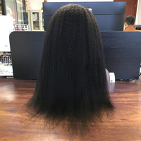 Vente en gros 12A Remy cheveux humains bandeau perruque faite à la machine pas de dentelle perruque vierge cheveux humains crépus droite bandeau perruque