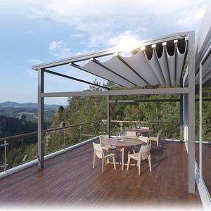 <span class=keywords><strong>Pergola</strong></span> Motorizzata Retrattile Pieghevole in PVC Impermeabile con Telecomando per Balcone, Giardino Esterno, Patio, Tettoia Ombreggiante - Product Image 1