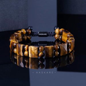 Bracelet HASKARE pour homme en cristal œil de tigre et strass – <span class=keywords><strong>Pierre</strong></span> véritable, anti-anxiété, avec cordon tressé, cadeau pour lui - Product Image 6