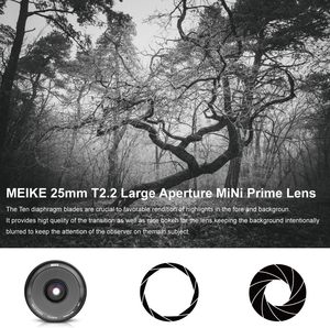 <span class=keywords><strong>Objectif</strong></span> cinéma miniature à mise au point manuelle Meike 25 mm T2.2 pour appareils photo <span class=keywords><strong>Micro</strong></span> Four Thirds MFT M43 - Product Image 5
