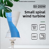 Petite éolienne hélicoïdale CarbonXtech 50-200 W 12/24 V Vente directe d'usine Design élégant Faible bruit Chine