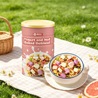 Céréales croustillantes de flocons d'avoine cuits au four, granola au yaourt lyophilisé, amandes et fruits secs, collation, OEM, marque privée, vente en gros personnalisée