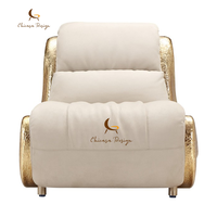 Fauteuil de salon en cuir de luxe moderne italien en laiton, design artistique, pour villa et grand appartement, service tout-en-un