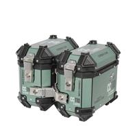 Ensemble de 3 pièces de valises latérales et de coffre supérieur en alliage d'aluminium étanche de 18L et 45L avec autocollants pour moto scooter CC110 PG-1