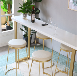 Modern Coffee Shop Shop Metal Iron High <strong>Marble</strong> <strong>bar</strong> <strong>Table</strong> - Product Image 3